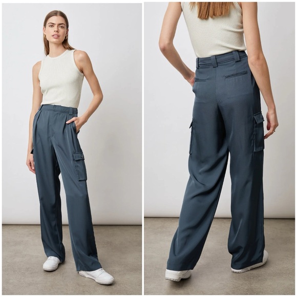 NWT RAILS Harlow Trouser Cargo Pants in Deep Sea Size 6 - Picture 1 of 8